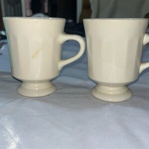 2 Vintage Syracuse China restaurant ware ceramic mugs heavy coffee cups white